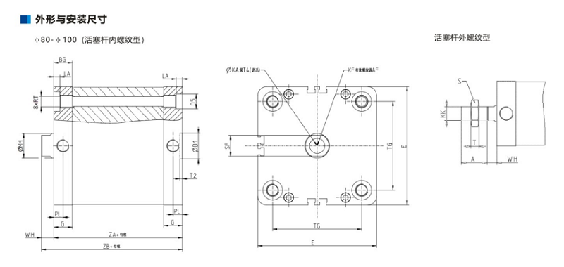 双作用紧凑型气缸DN-20-30-M-CP-S(DN)系列(图4)